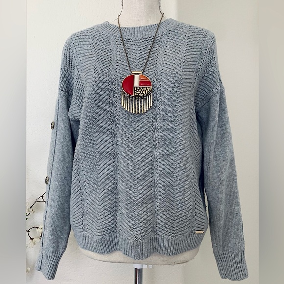 Marc New York Gray Sweater w/ Buttons - Picture 6 of 14